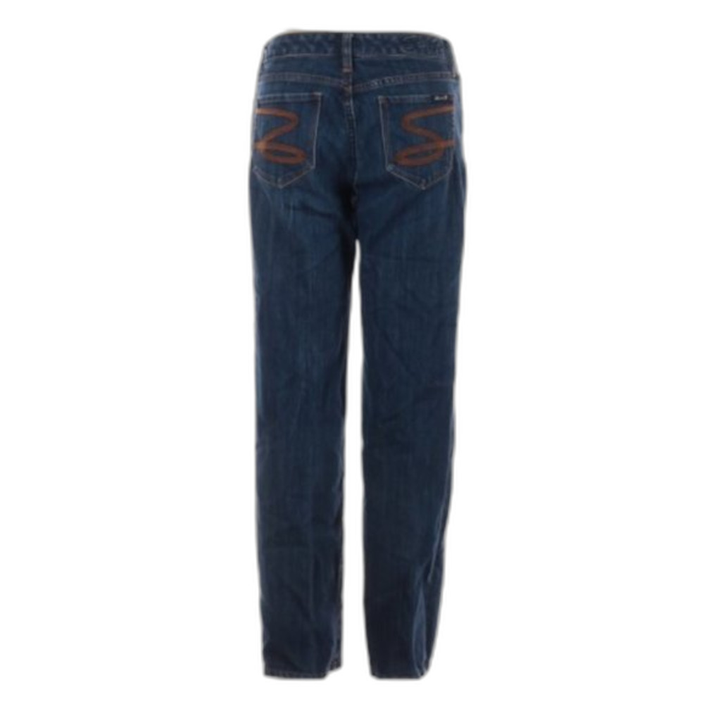 Seven 7 Jeans 8 Skinny dark wash S logo denim pant bottom boyfriend Thick Stitch